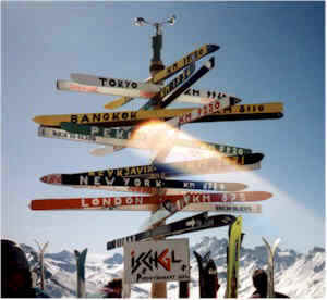 Wegweiser auf Ischgl�s Piste